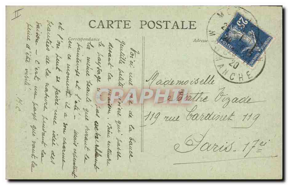 CPA Mortain Usine electrique Vallee de la Cance Electricite — Verso