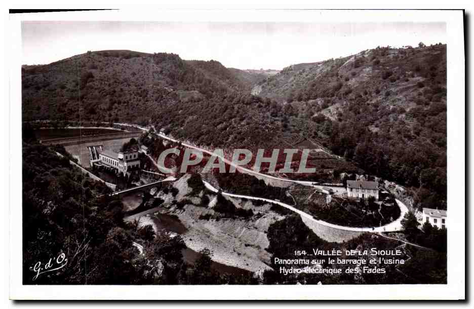 CPA Vallee de la Sioule Panorama sur le barrage et l'usine hydro electrique des Fades Electricite