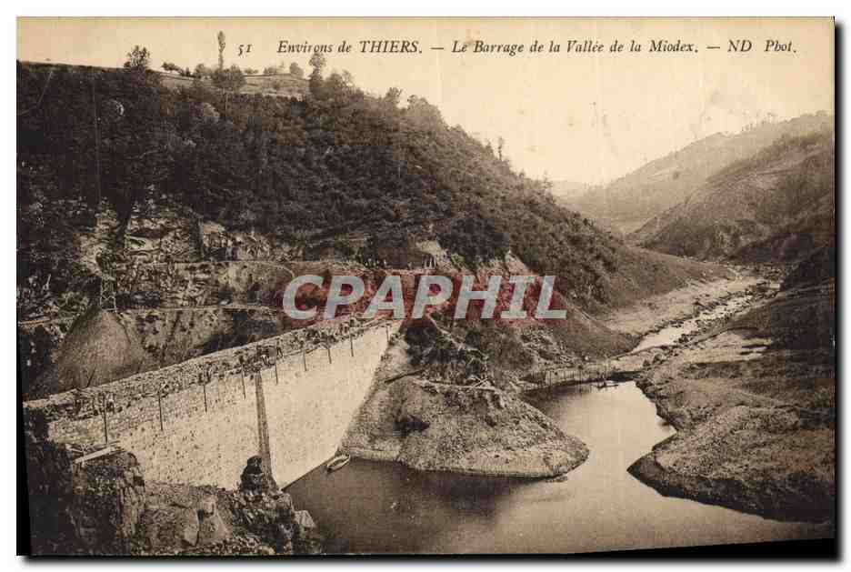 CPA Environs de Thiers Le barrage de la Vallee de la Miodex Electricite 