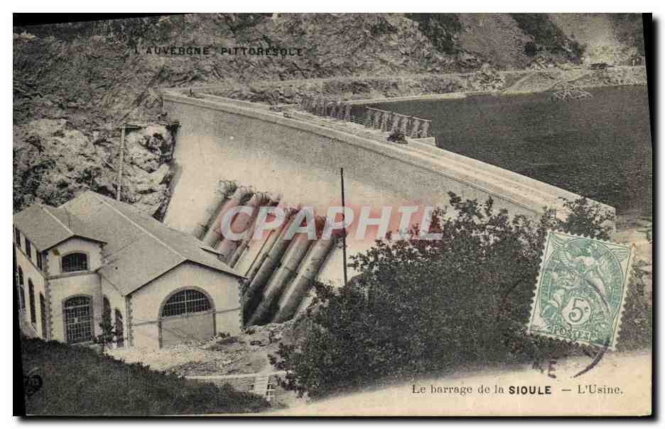 CPA Le barrage de la Sioule L'usine Electricite 