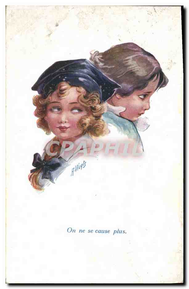 CPA Fantaisie Illustrateur Enfants On ne se cause plus 