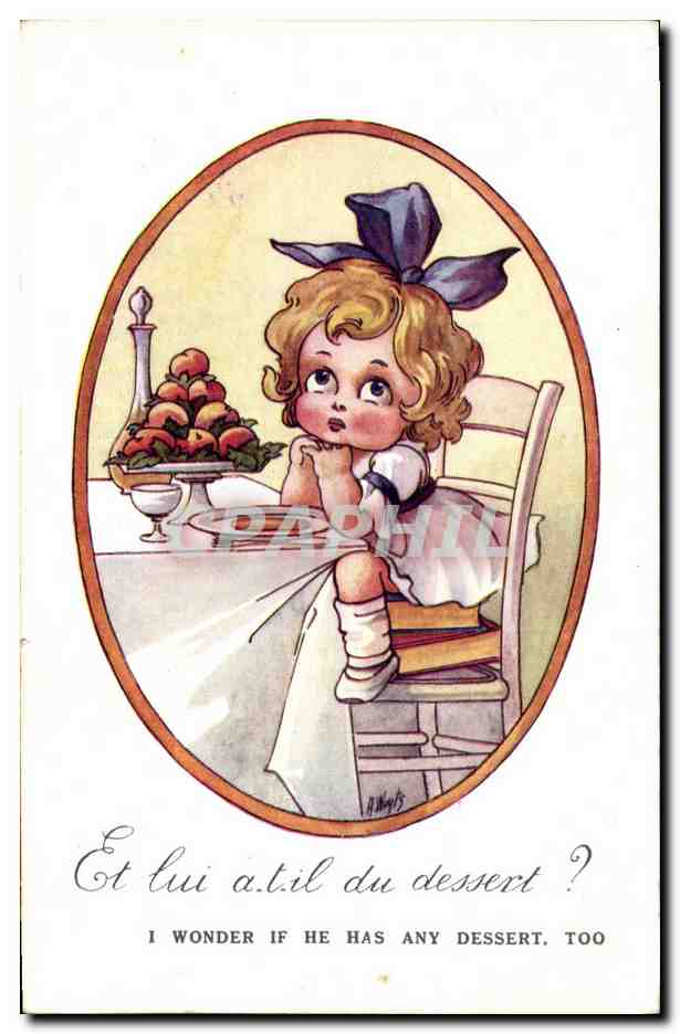 CPA Fantaisie Illustrateur Enfant Et lui a t il du desert ? 