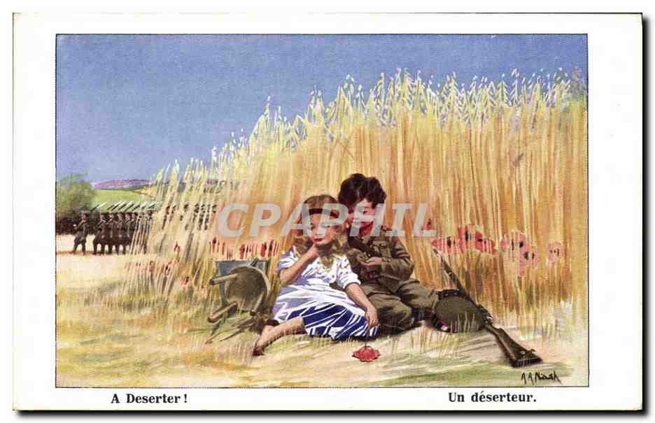 CPA Fantaisie Illustrateur Enfants Un deserteur Militaria