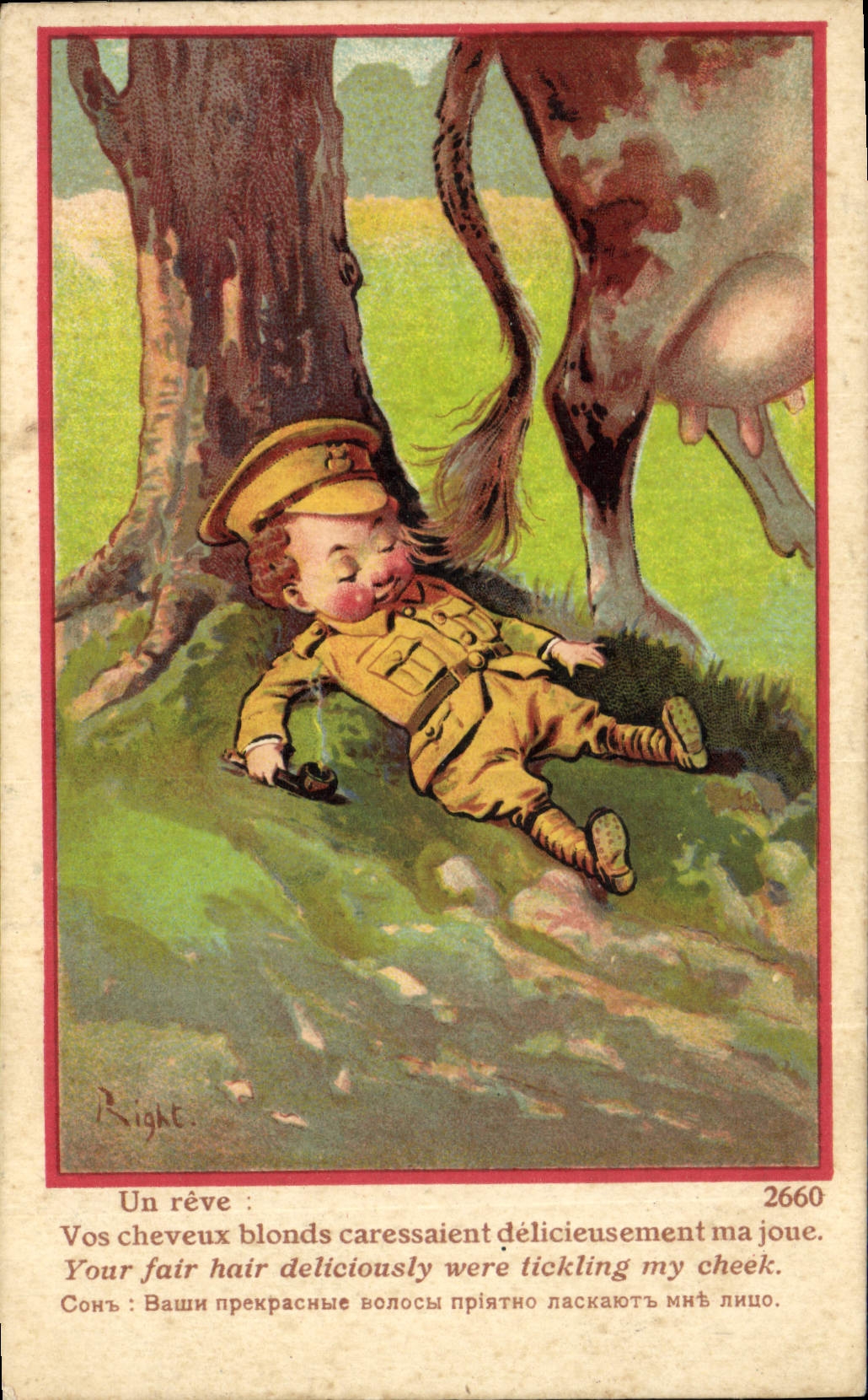 CPA Fantaisie Illustrateur Enfants Un reve Militaria