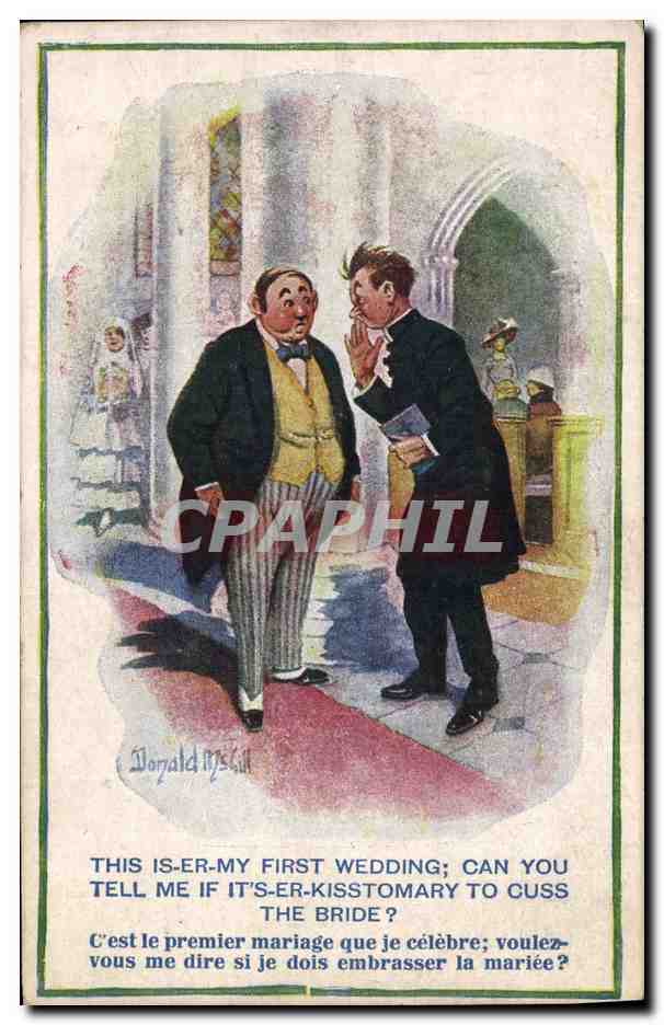 CPA Fantaisie Illustrateur Donald Mc Gill Mariage 