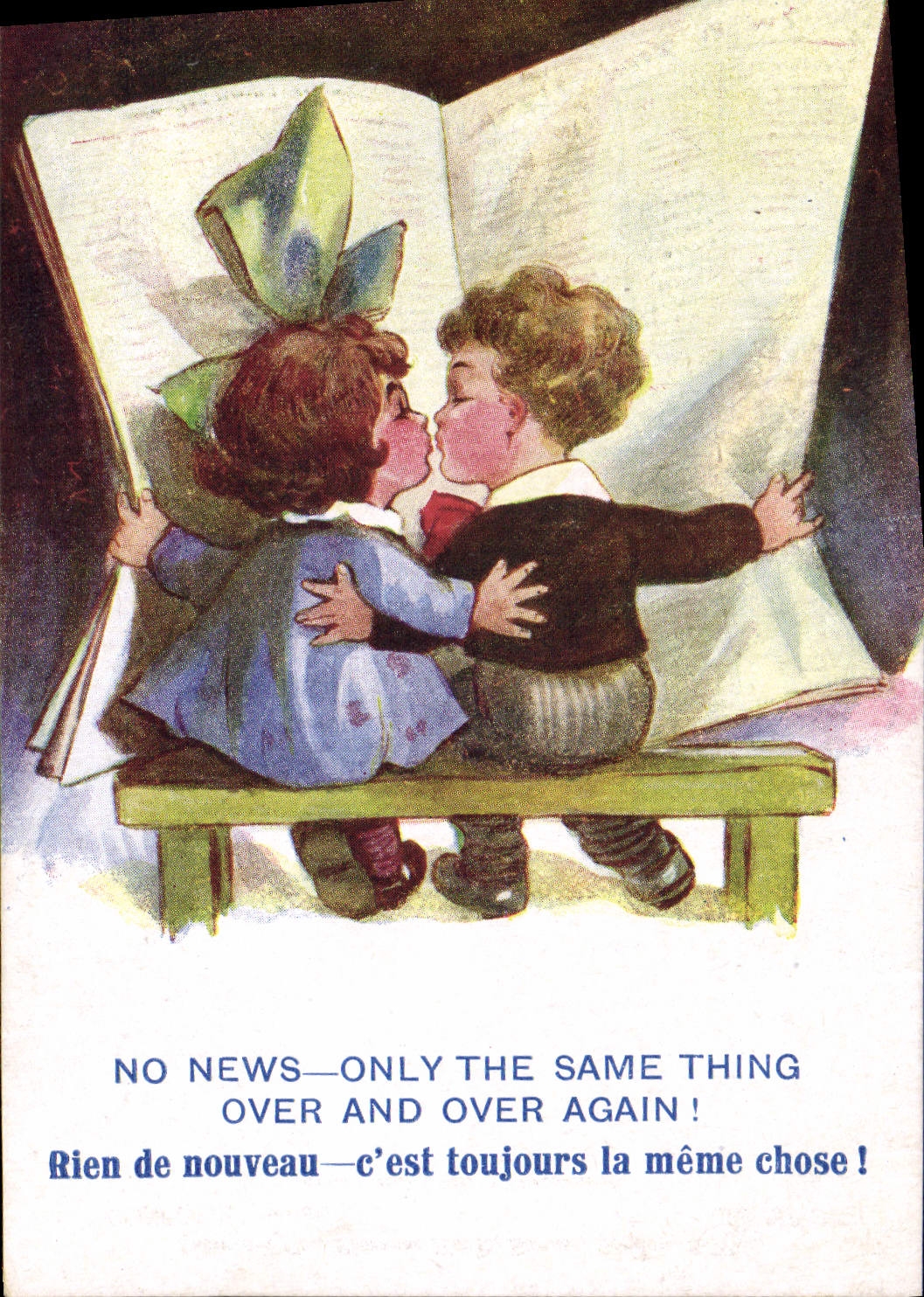 CPA Fantaisie Illustrateur Enfants No news Only the same thing over and over again
