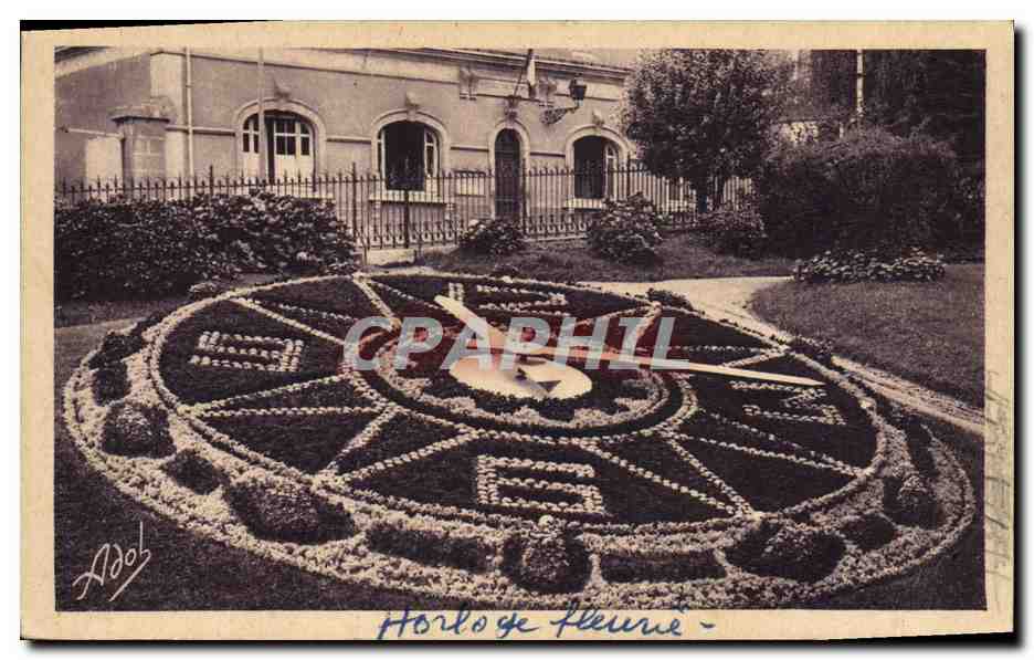 CPA Fleurs Le Mans Horloge fleurie 