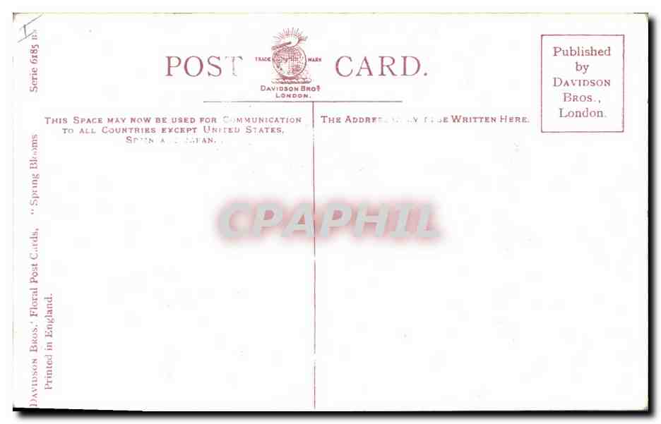 CPA Fleurs  — Rückseite