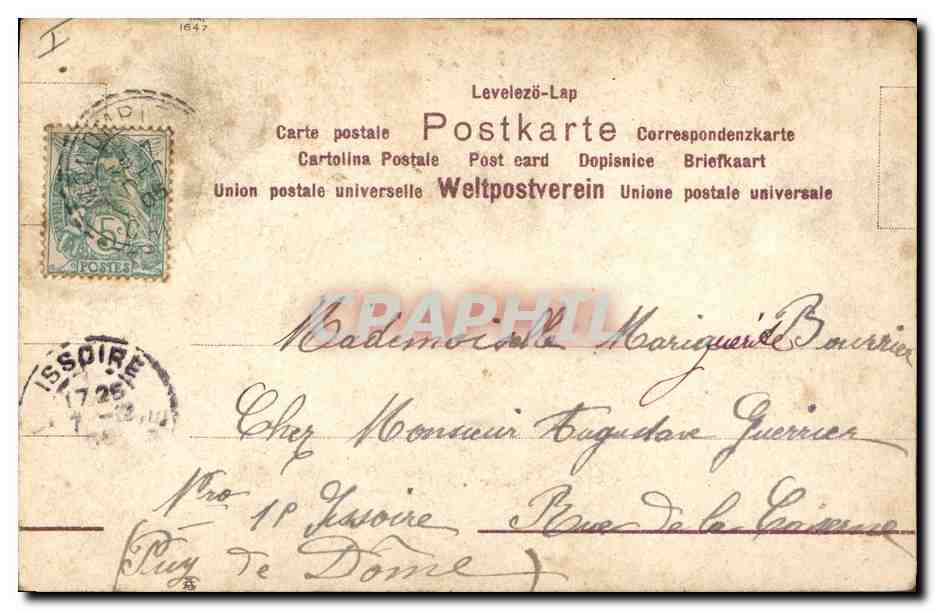 CPA Fleurs  — Rückseite