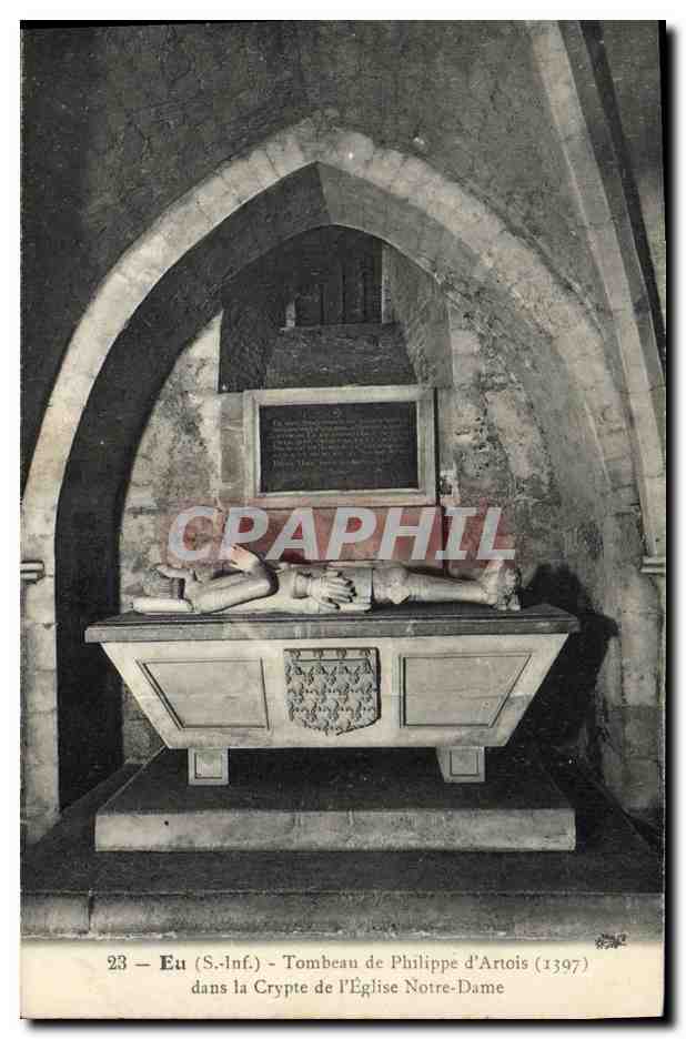 CPA Eu Tombeau de Philippe d'Artois dans la crypte de l'eglise Notre Dame 