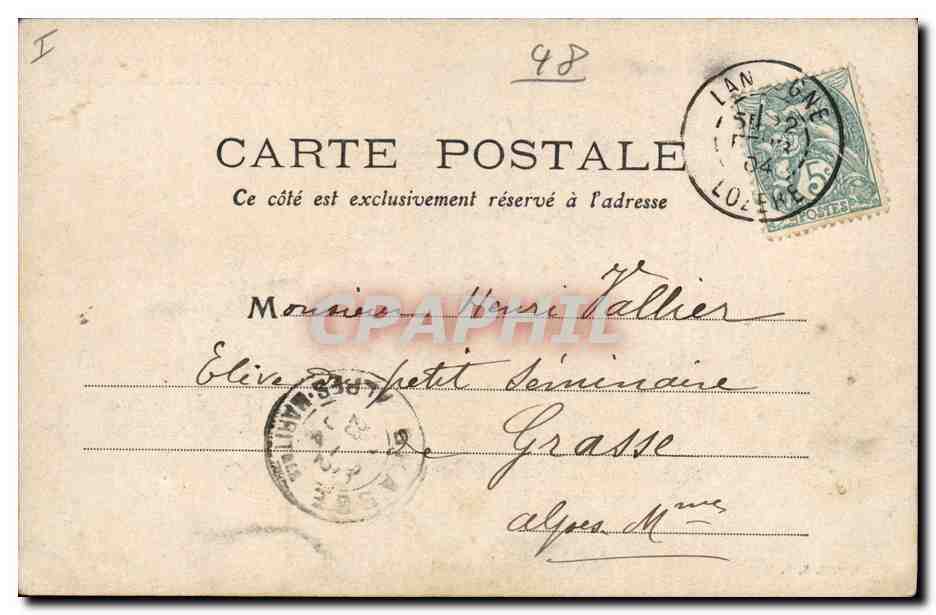 CPA Chateauneuf de Randon Tombeau du connetable Duguesclin  — Rückseite