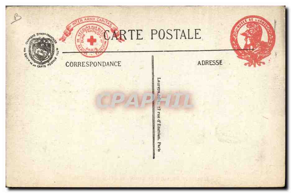 Obseques du Général Gallieni — L'arrivée du cortège place de l'Hôtel-de-Ville — Visé Paris n° 1007 — Verso