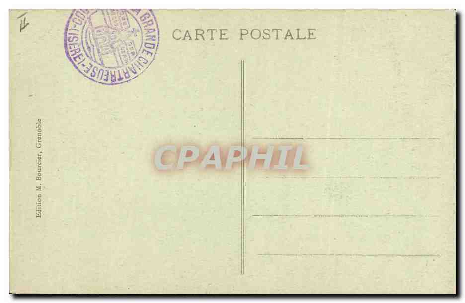 CPA Dauphine Grande Chartreuse Buste en marbre au dessus de l'entree de la chapelle mortuaire  — Rückseite