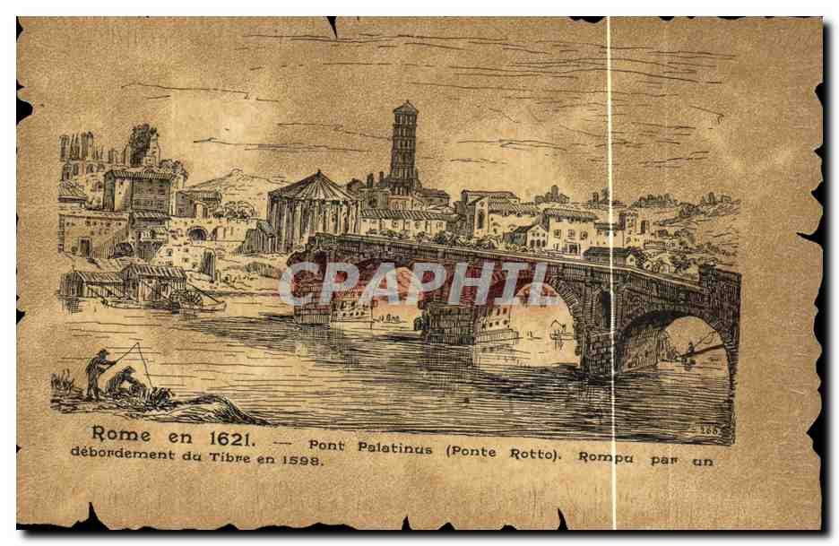 CPA Rome en 1621 Pont Palatinus 
