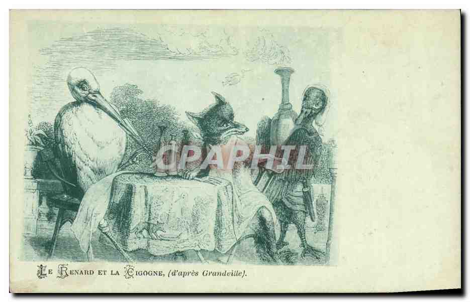 Le Renard et la Civogne — (d'après Grandville) — édition non datée