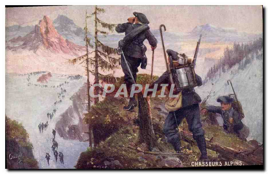 Chasseurs Alpins — Les Armes Françaises, Série 181, éditeur Tuck