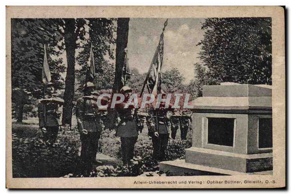 Monument aux Soldats morts pour la France en Haute Silésie — La 46e Division de Chasseurs Alpins — Optiker Büttner, Gleiwitz, O.-S.
