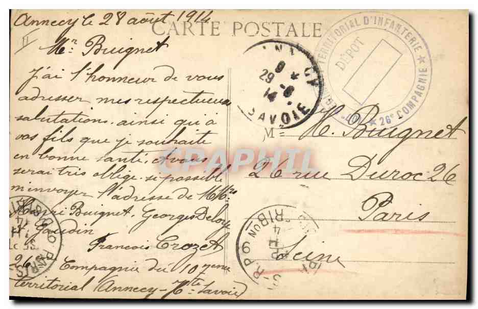 CPA Militaria Chasseurs Alpins en reconnaissance — Rückseite