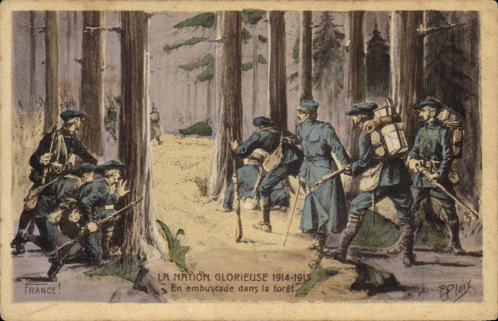 La Nation Glorieuse — En embuscade dans la forêt — E. Brecheriaux, Imp.-Édit., Paris