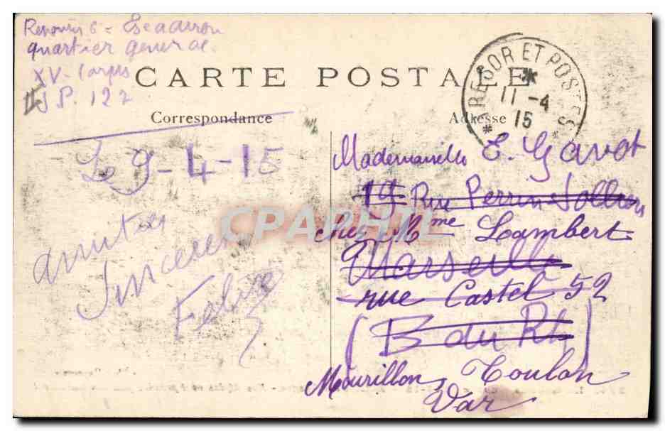 CPA Militaria Chasseurs Alpins Bataille des Vosges Nos Alpins vont prendre position sur un col — Rückseite