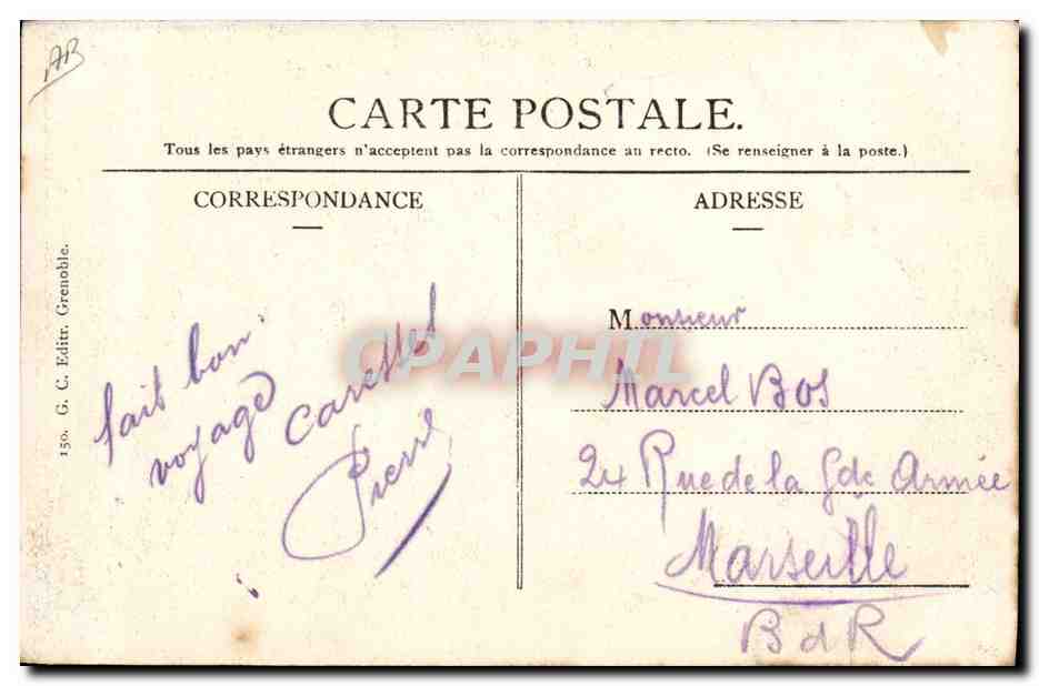 CPA Militaria Chasseurs Alpins Repas concert — Rückseite
