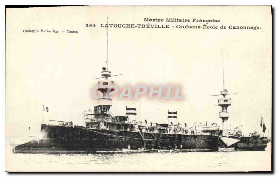 Croiseur-École de Canonnage Latouche-Tréville — Marine Militaire Française — Phototypie Marius Bar, Toulon