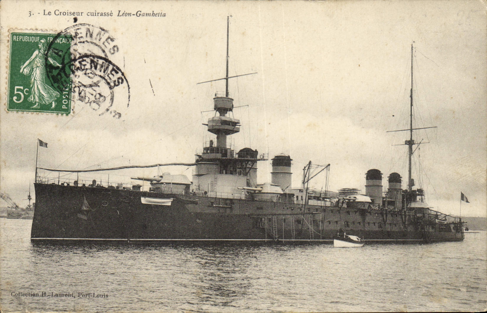 Le Croiseur cuirassé Léon-Gamhetia — Port-Louis — Collection H. Laurent