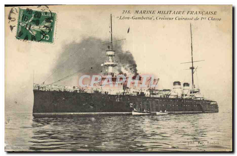 Cruiser corazzato 'Léon-Gambetta' — Marina Militare Francese — Ed. R.P. Tolone, n°218