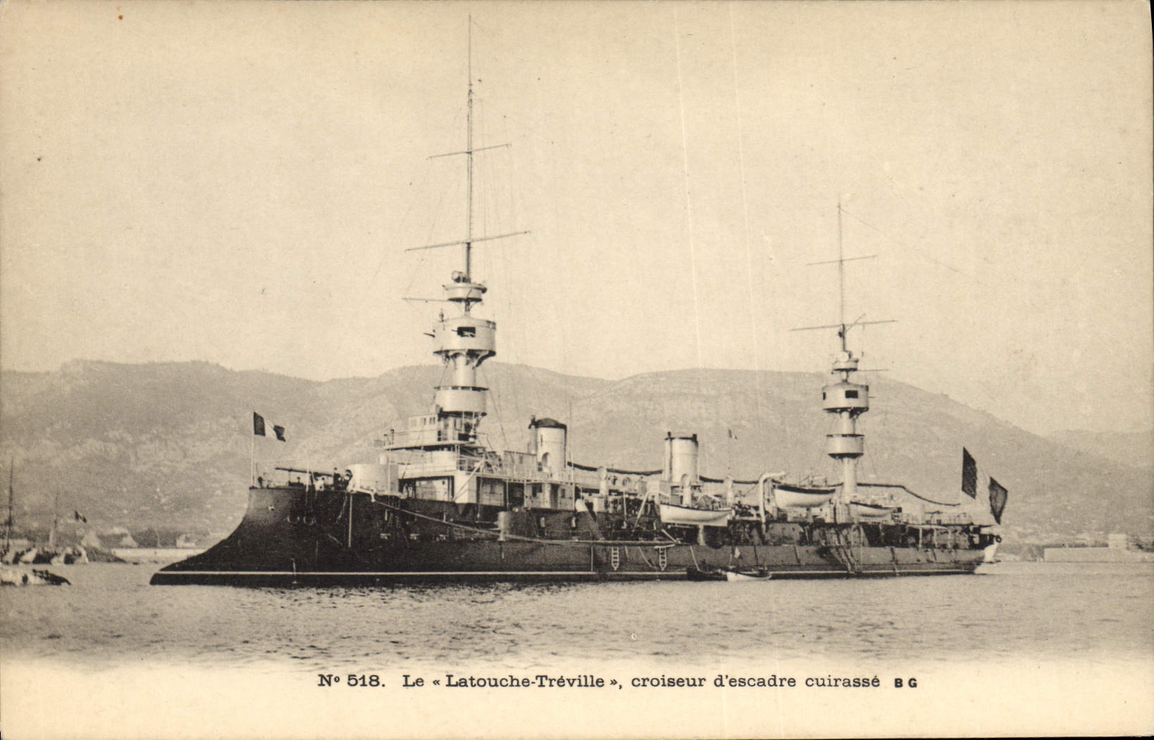Le « Latouche-Tréville », croiseur d'escadre cuirassé — N° 518 — éditeur B G