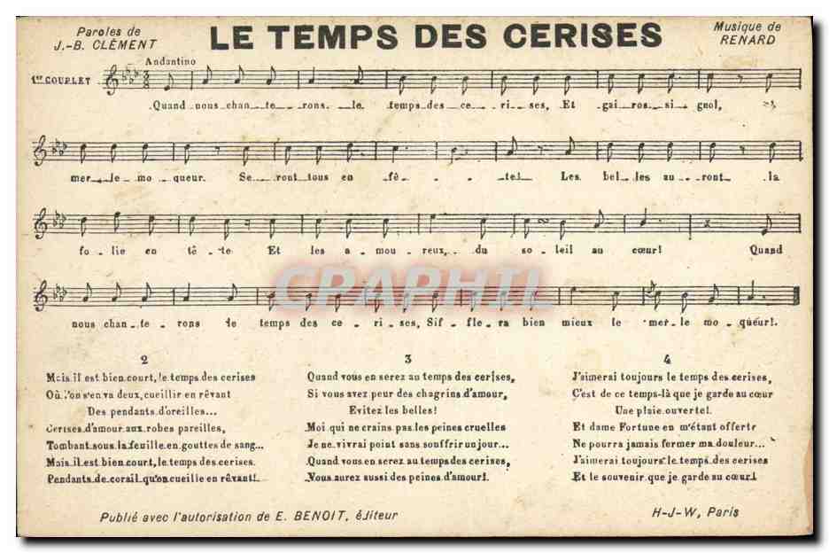 CPA Le temps des cerises Clement Renard