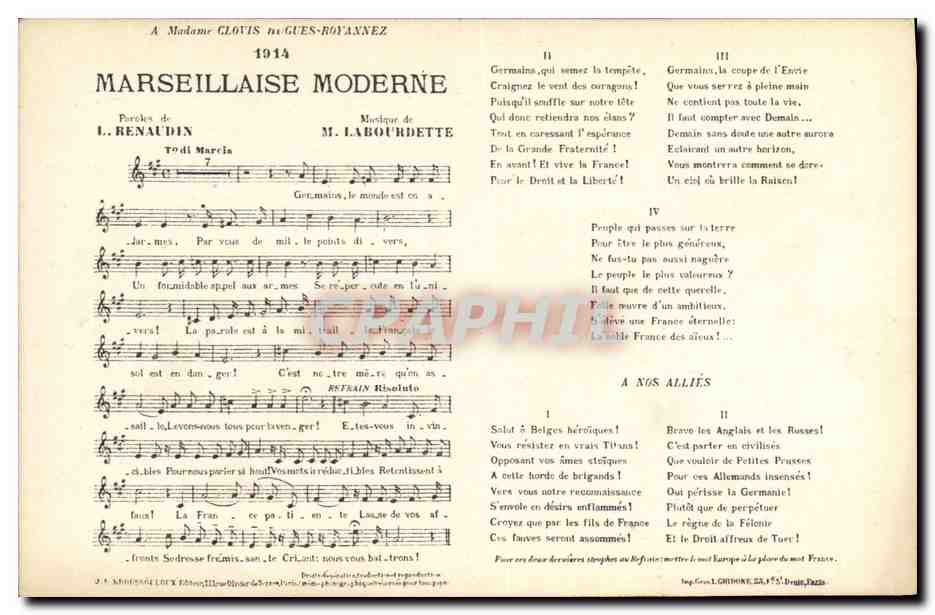 CPA Marseillaise Moderne Renaudin Labourbette