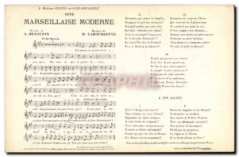 CPA Marseillaise Moderne Renaudin Labourbette