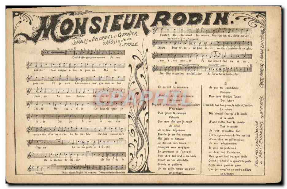 CPA Monsieur Rodin Delormel Garnier 