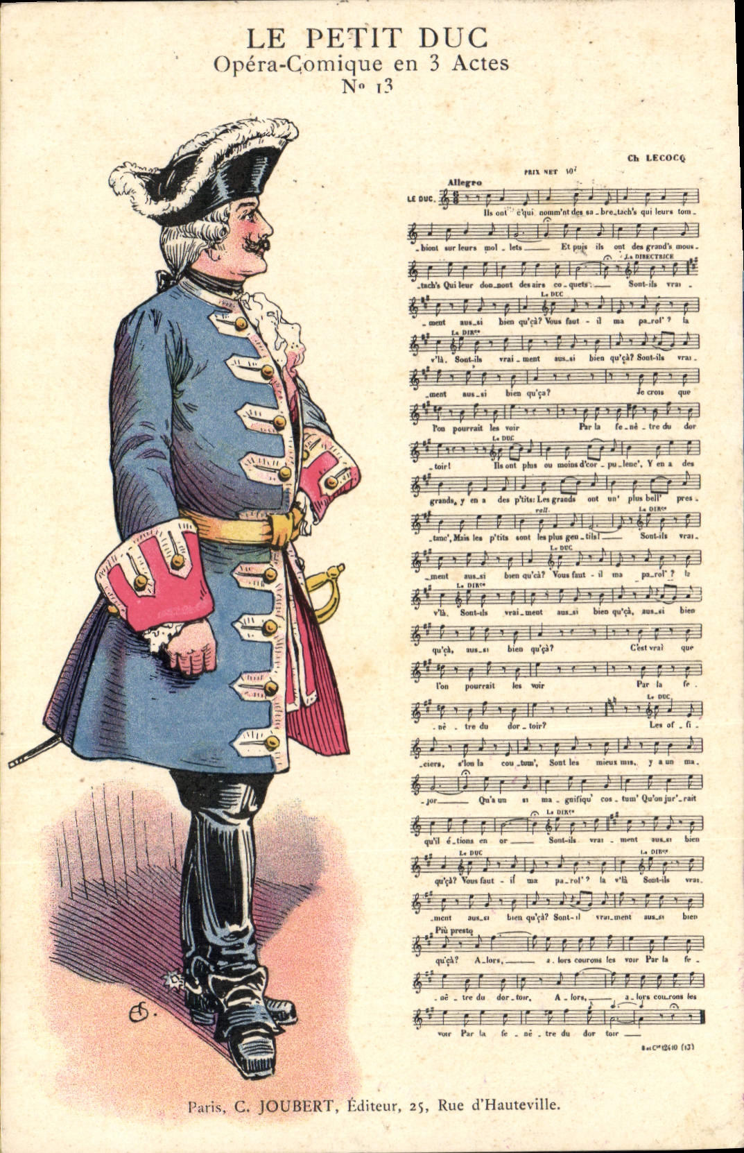 CPA Le petit Duc Opera Comique