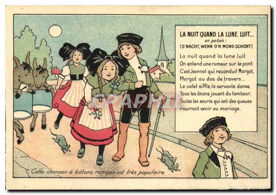 La nuit quand la lune luit — chanson patois — Éditions d'Alsace-Lorraine