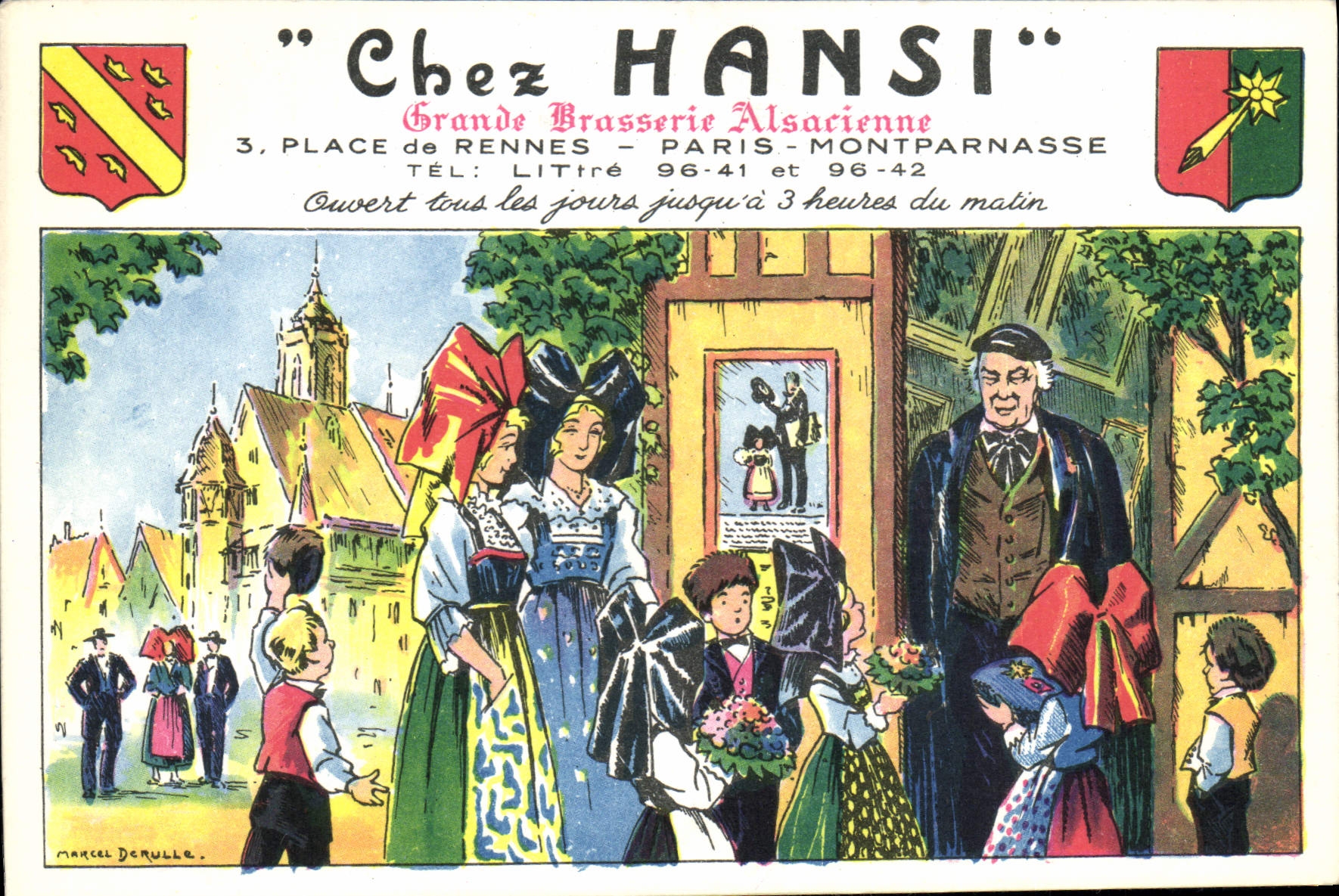 CPM Folklore Alsace Chez Hansi Grande Brasserie Alsacienne Place de Rennes Paris Montparnasse