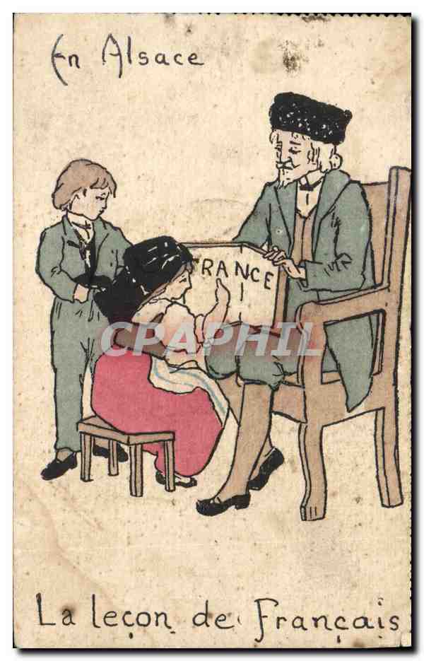 CPA Folklore Alsace La lecon des Francais