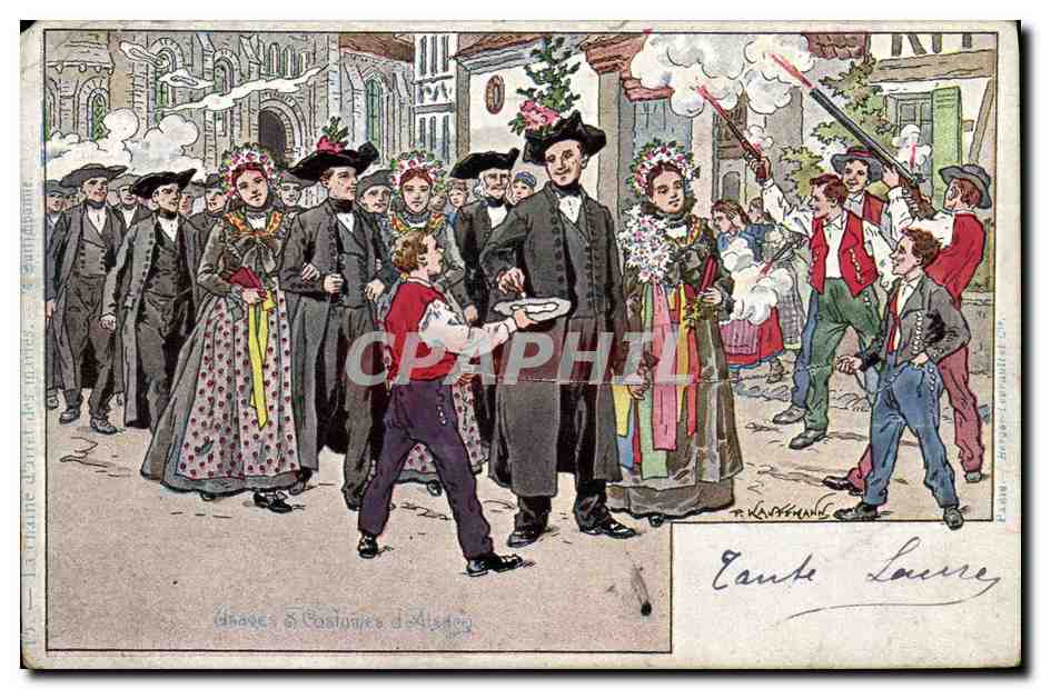 CPA Folklore Alsace Usages et costumes d'Alsace TOP 