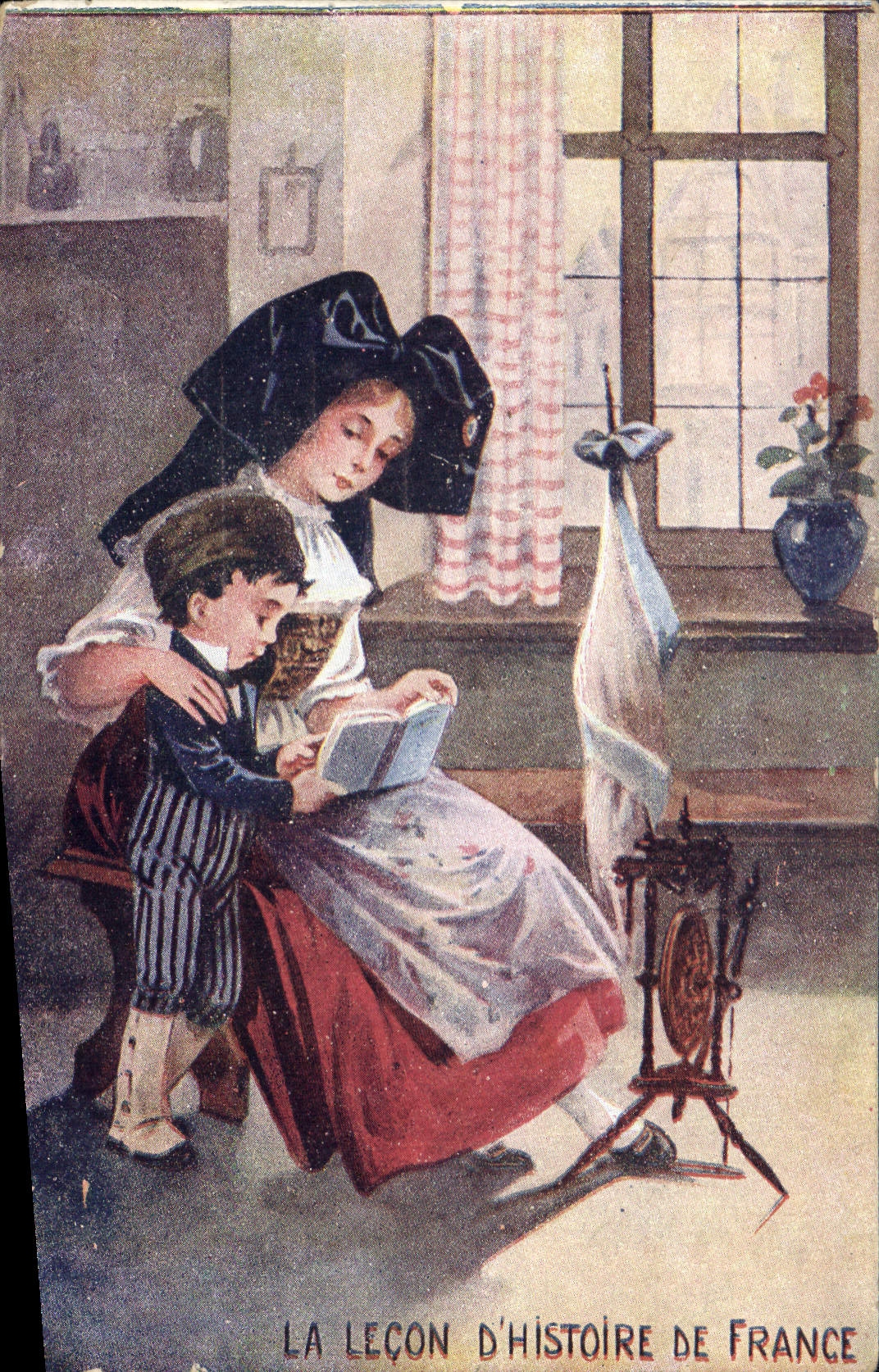 CPA Folklore Alsace La lecon d'histoire de France
