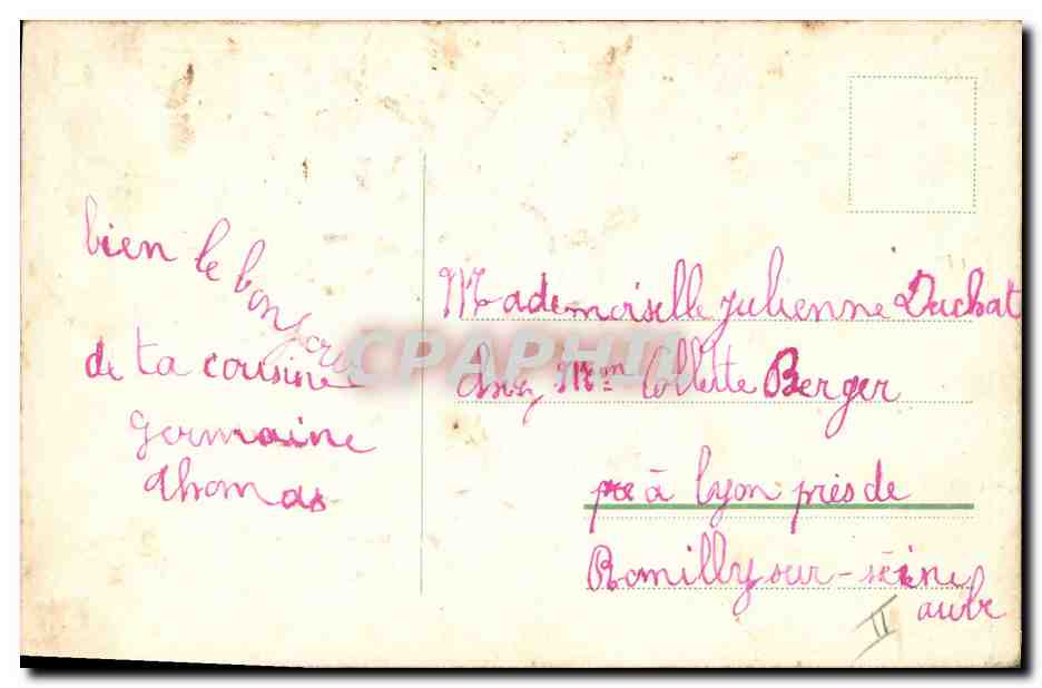 Violetas — tarjeta postal decorativa — editor desconocido — Reverso