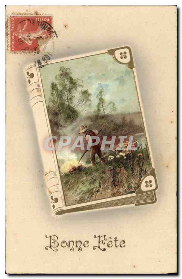 Bonne Fête — illustration d'un homme dans un paysage — éditeur MB