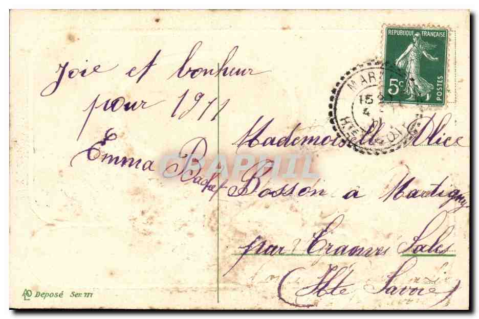 CPA Fantaisie Fleurs  — Rückseite
