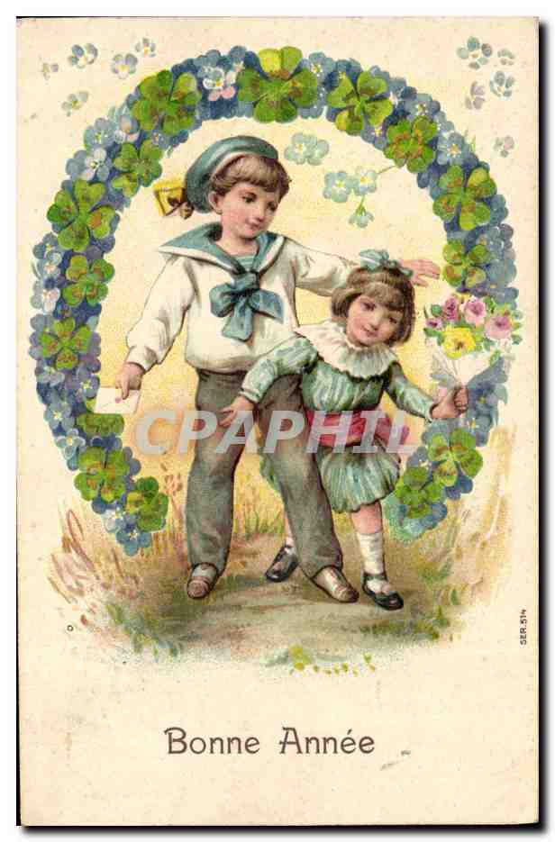 CPA Fantaisie Fleurs Enfants