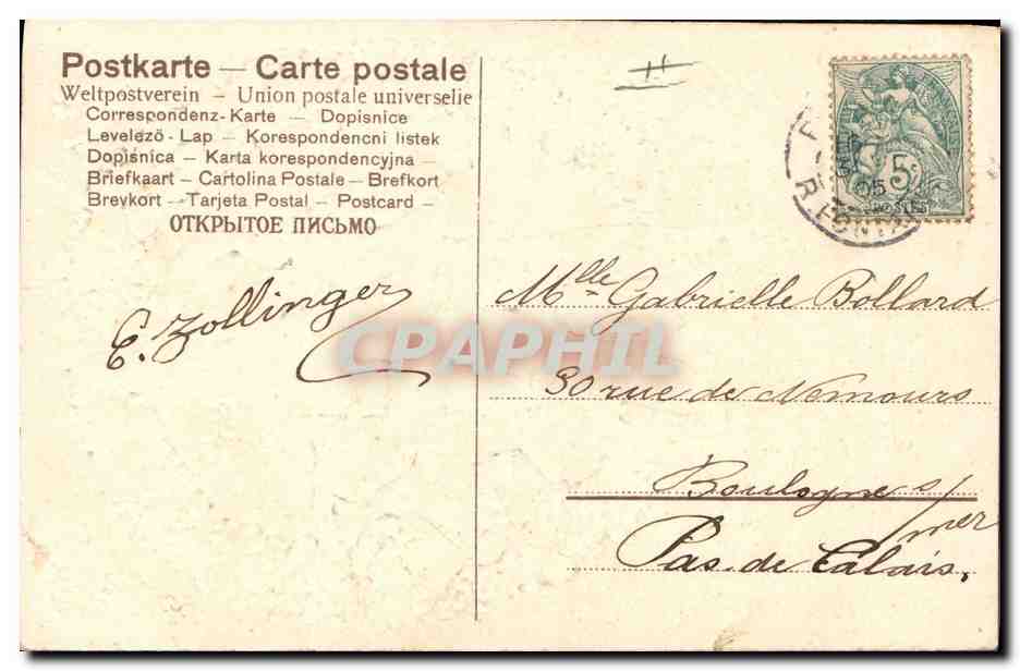 CPA Fantaisie Fleurs Enfants — Verso