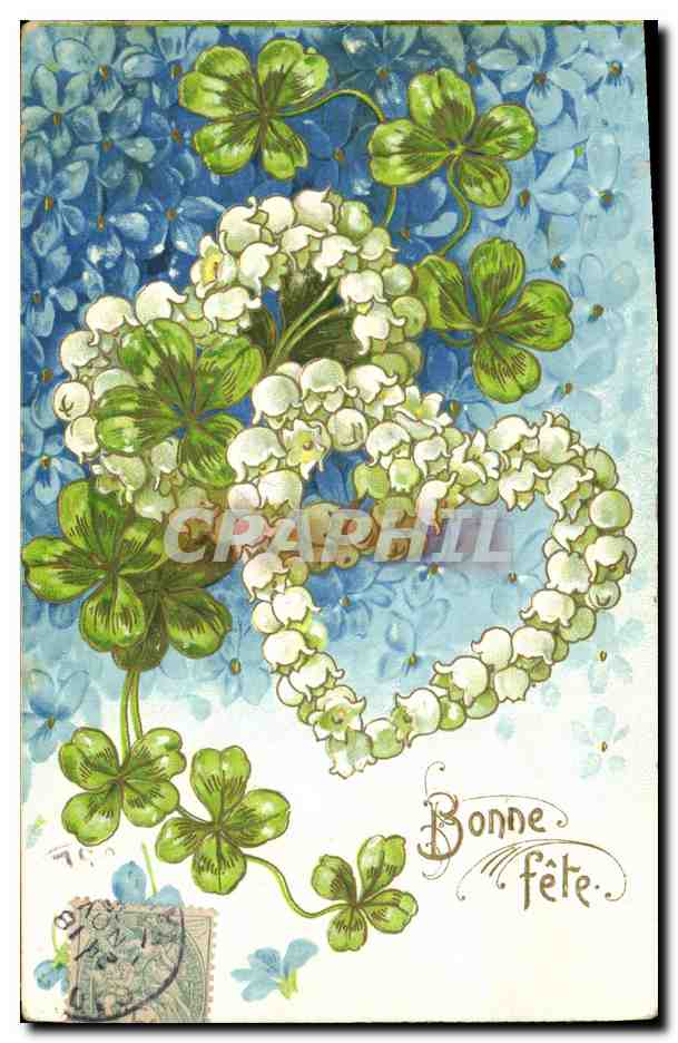 Fleurs et trèfles — Bonne fête — K.F. Éditeurs, Paris, Série 1062