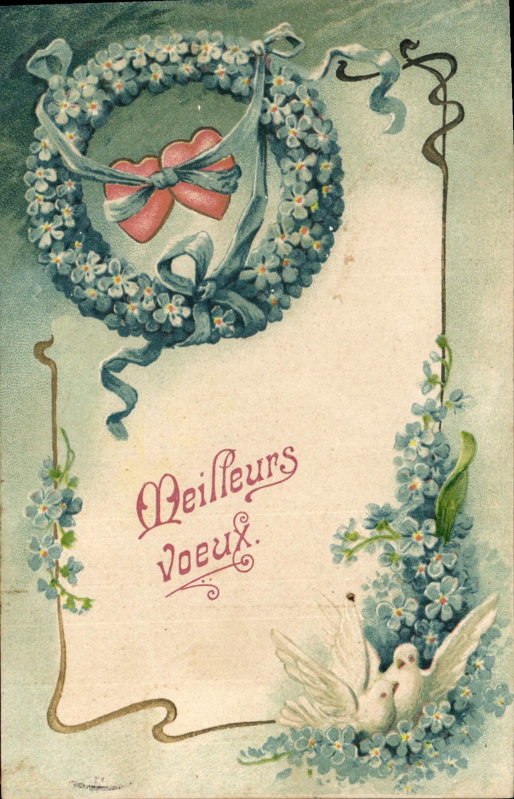 CPA Fantaisie Fleurs Colombe