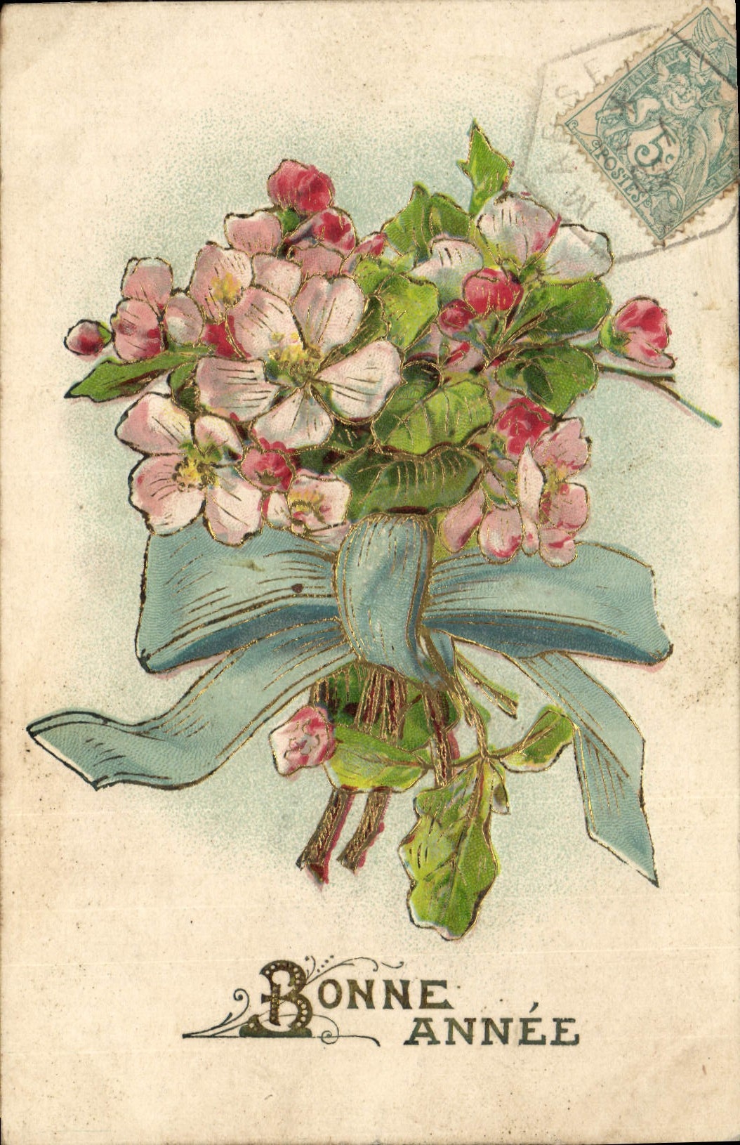 Bouquet de fleurs — Bonne Année — éditeur non visible