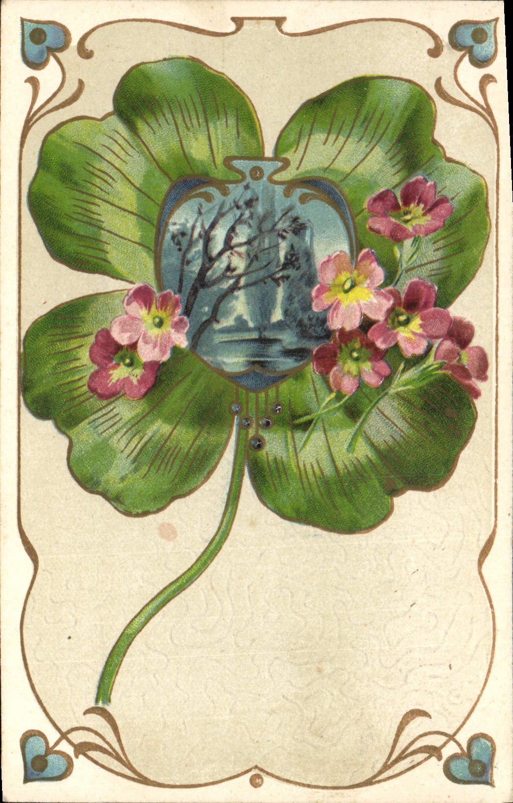 CPA Fantaisie Fleurs Trefle