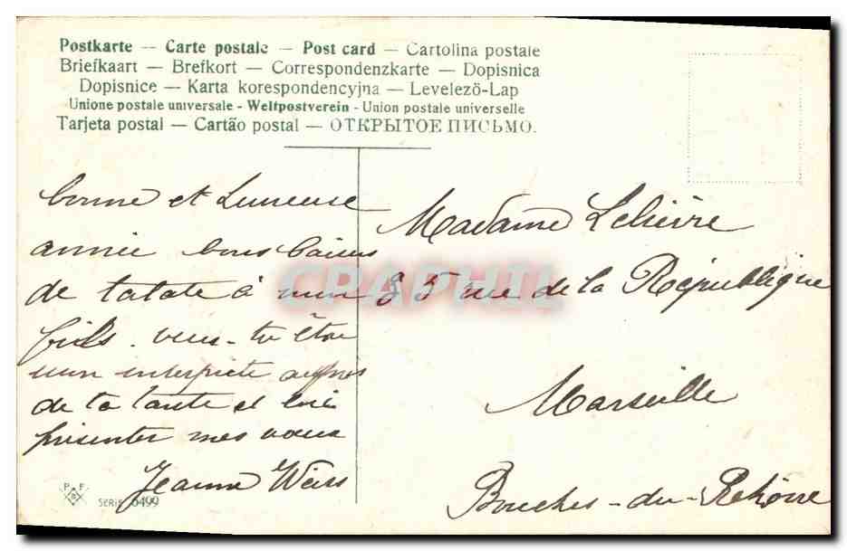 CPA Fantaisie Fleurs Trefle — Verso