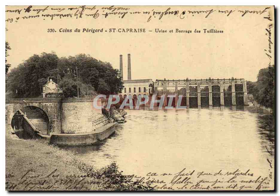 Usine et Barrage des Tuillières — ST-CAPRAISE — Coins du Périgord